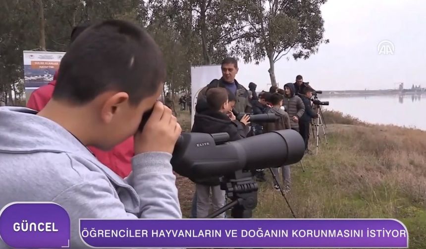 Öğrenciler Hersek Lagünü'nde Kuş Gözleminde